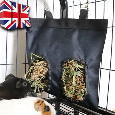 Pet Hay Bag Hanging Feeder Holder Feeding Dispenser For Guinea Rabbit Pig Gifts. • £4.99