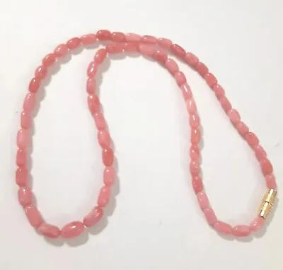 Vintage Pink Coral Bead Necklace 5mm*17.5 Inch • $55.19