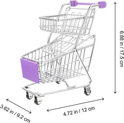Miniature Shopping Cart Mini Metal Shopping Cart Supermarket Handcart Double • $24.09