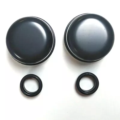 Black Valve Cover Push-In Breather Caps W/ Grommets Pair Fits Ford/Chevy/Mopar • $18.95