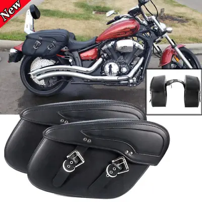 Motorcycle Luggage Side Saddle Bags For Yamaha V Star XVS 650 950 1100 1300 • $118.05