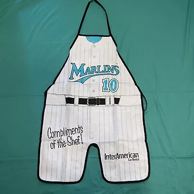 Vintage Florida Marlins Compliments To The Chef Cooking Kitchen Jersey Apron #10 • $5