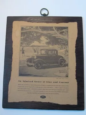 Vintage 1931 Model T Town Sedan Advertisement Mounted On A Wood Plaque Man Cave • $8.95