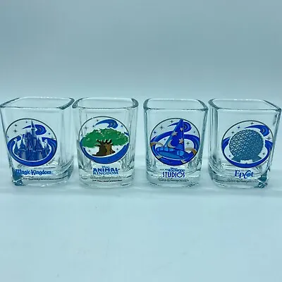 4 Walt Disney World Shot Glass Epcot Magic Kingdom Hollywood Studios Square • $15.99