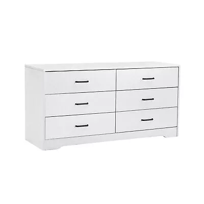 6 Drawers Dresser Double Wood Storage Dressers Chests Of Drawers For Bedroom • $158.56