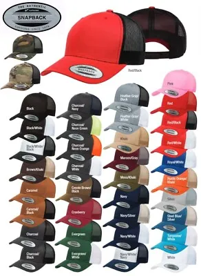 YUPOONG Classic Retro TRUCKER Cotton Mesh Cap SNAPBACK Adjustable Hat New! • $12.97