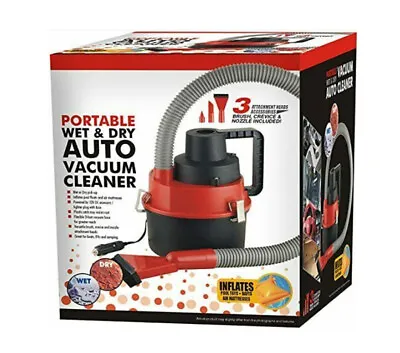 12v Wet Dry Vacuum Cleaner Car Van Caravan Boat Floor Air Pump Bed Pool Inflator • £15.95