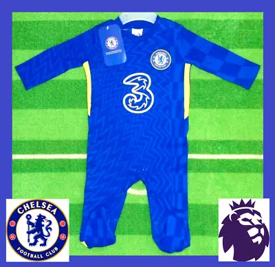 ⚽️Chelsea FC⚽️Authentic⚽️Babys Home Kit Sleepsuit⚽️0-3 Months⚽️New⚽️01⚽️ • £9.99