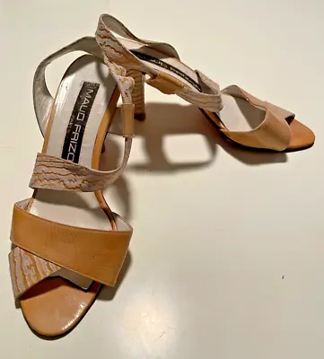 Vintage Maud Frizon Cone Heel Genuine Leather Strappy Sandals Shoes Sz 6 • $90