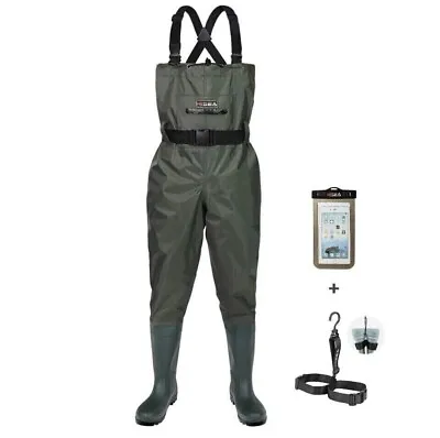 HISEA Green PVC Fishing Waders Men's (US Size M06/W08) • $45.99