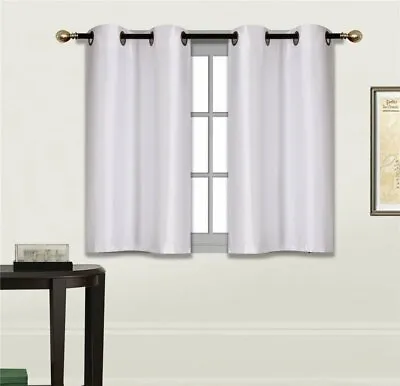 $11.99 • Buy Short Blackout Window Curtain Grommet Valance Tier Panels Set For Small Windows
