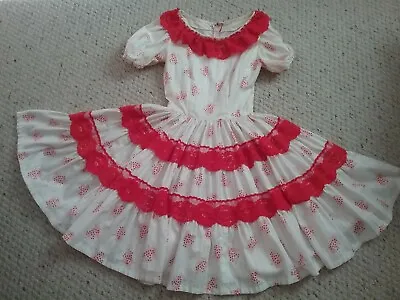 Vintage '60s Valentine's Square Dance Dress Handmade • $22.75