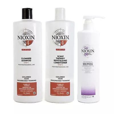 Nioxin System 4 Cleanser Sham + Scalp Conditioner Litres + Mask 500ml TRIO   • $129.95
