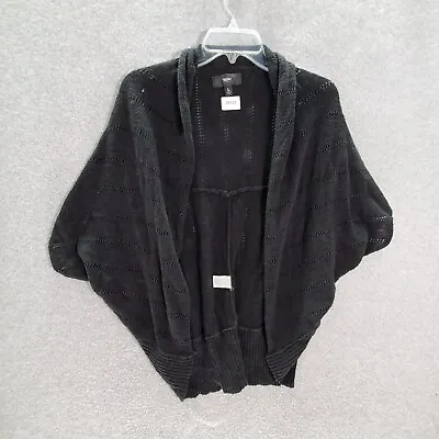 Mossimo Women Sweater Large Black Cardigan Dolman Short Sleeve Open Knit • $8.34