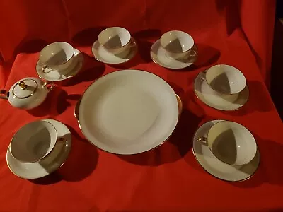 $29.95 • Buy Eschenbach Bavaria Dish China Set. White W/ Gold Trim. Set Of Six For Tea