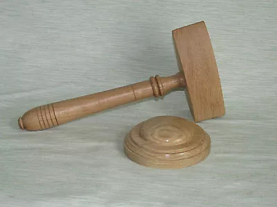 £32.99 • Buy Gavel & Block In Oak Wood Freemason Masonic Gavel Auctioneer Best Man Wedding 