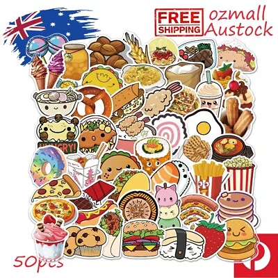 50pcs Food Stickers Collection 1 Vinyl Decal Laptop Waterproof Kids Stickers • $4.99