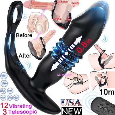 Male Prostate Massager Vibrator Thrusting Anal Butt Plug Dildo Sex Toys For Men • $22.69