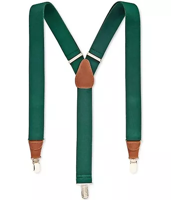 Club Room Mens Solid Woven Dress Suspenders Hunter Green One Size • $18.99