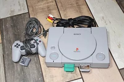 $59.97 • Buy Sony Playstation 1 PS1 Console Bundle Memory Cards Controller! PSX SCPH-7501