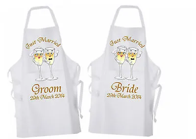 Personalised Apron Ideal For Wedding Breakfast Bride & Groom Mr & Mrs His & Hers • £24.86