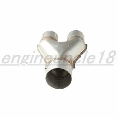 New 2  Dual Inlet /2.5  Single Outlet Exhaust Y Pipe Adapter Aluminized Steel • $39