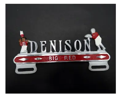 Vintage Denison University License Plate Topper Football Indian Granville Ohio • $44.99