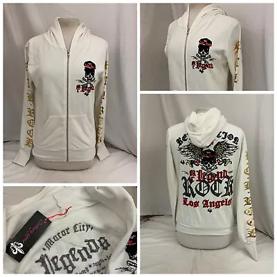 Motor City Legends Hoodie L Full Zip White 100% Cotton Made USA NWT YGI N1-251CG • $42.99