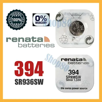 1 X Renata Sr936sw 394 Silver Oxide 1.55v Watch Batteries Shipped From Sydney • $4.45