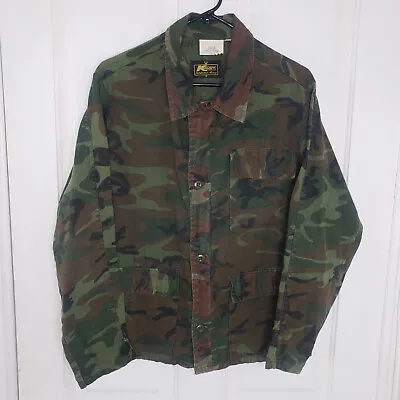 Vintage Kmart Camouflage Woodland Light Weight Hunting Jacket / Shirt Large Vtg • $50.57