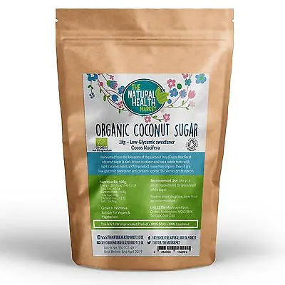 Organic Coconut Sugar RAW Coconut Blossom Palm Sugar Low GI Soil Association • £4.99