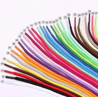 $3.95 • Buy Shoelaces Colorful Coloured Round Bootlace Sneakers Shoes Boots Laces Strings
