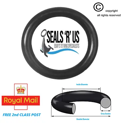 3.5mm Cross Section O-Rings NBR Nitrile Rubber 5mm -50mm ID Oil Resistant Seals • £2.25