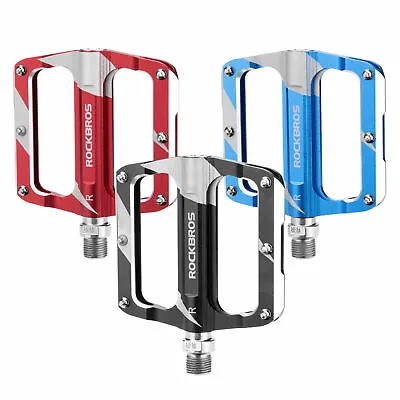 ROCKBROS MTB Bike Flat Pedals 9/16  Bicycle Carbon Fiber Sealed Bearing Pedals • $27.99