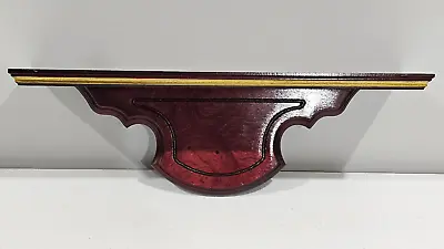 Vintage Homco 17.5 X 5 X 6  Wooden Wall Shelf Carved Plate Groove Gold Trim • $24.95