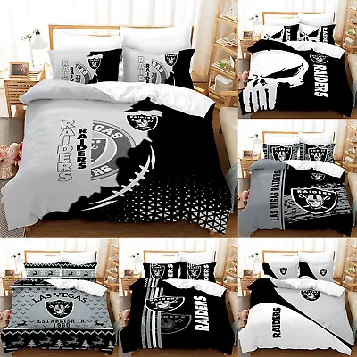 Las Vegas Raiders Bedding Set Soft Duvet Cover Comforter Cover W/Pillowcase 3pcs • $83.99