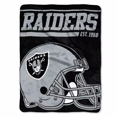 LAS VEGAS RAIDERS SUPER PLUSH THROW BLANKET 46x60 Inches OFFICIALLY LICENSED NFL • $10.50