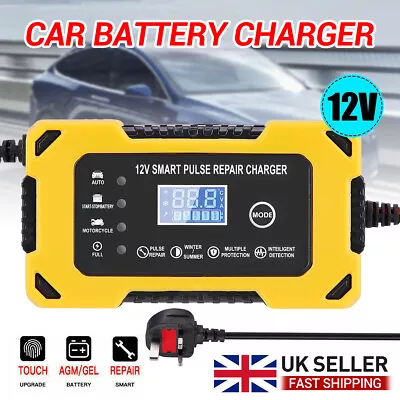 Smart Car Battery Charger Automatic Jump Starter Pulse Repair 12V 24V AGM/GEL UK • £13.99