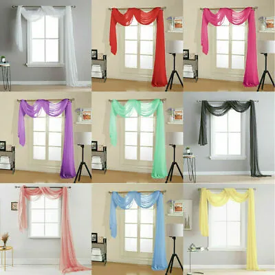 £8.99 • Buy Voile Scarves  ~ Net Curtains Swags & Scarf Voile Panel Various Colours