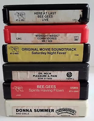 Lot Of TEN (6) ROCK & Pop 8-Track Tapes UNTESTED - VG Bee Gees (2) Commodores++ • $15