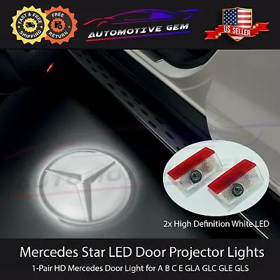 ⭐Mercedes Star Logo Door LED Projector Lamp Puddle Welcoming Light HD Emblem⭐ • $40.99