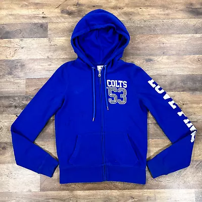 Indianapolis Colts Victoria's Secret PINK Sweatshirt Women Blue Medium Full Zip • $18.99