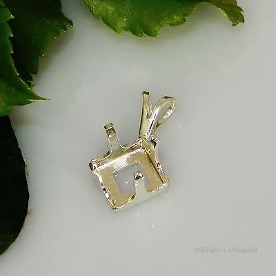 $5 • Buy 8mm Square Snap Tite Sterling Silver Pendant Setting 