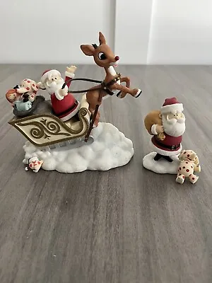 Rudolph Island Of Misfit Toys 2001 Santa Lot Of 2 “Up Up And Away” Statue Damage • $41.99