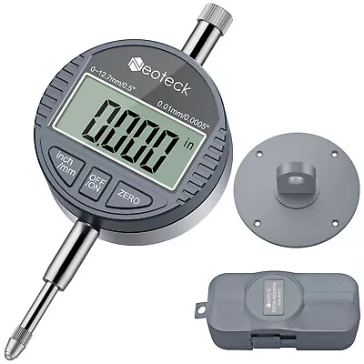 £19.37 • Buy Neoteck Digital Dial Indicator 0.01/0.0005'' Dial Test Gauge Range 0-12.7 Mm