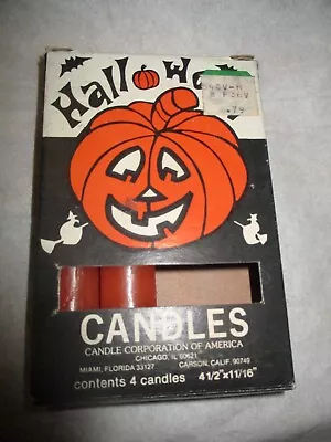 Vintage  Original Box Of Halloween Candles Jack O’Lantern Image Witch Broom • $39.99