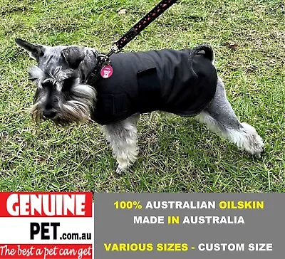 Oilskin Dog Coat Jacket Waterproof Winter Sherpa Fur Lined 100% AUSTRALIAN MADE • £29.44