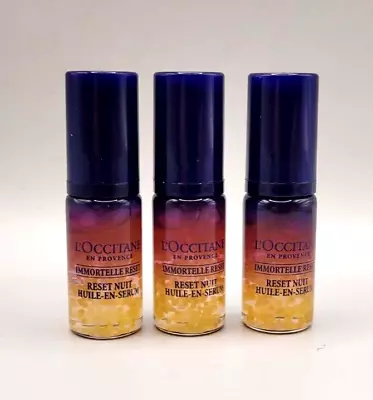 3 X L'occitane Immortelle Overnight Reset Oil-in-serum Travel Mini 0.16oz/5ml*3 • $18.99