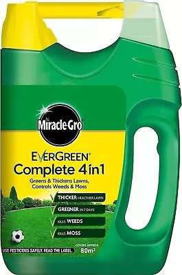 Miracle-Gro Evergreen Complete 4 In 1 Thicker Fast Green Tougher Lawn Feed 80m2 • £14.98