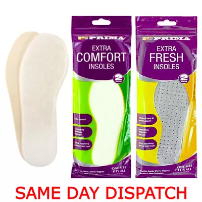 £3.50 • Buy 4 X Shoe Insoles Insert Extra Comfort Sports Anti Odours Mens Women UK Size 3-11